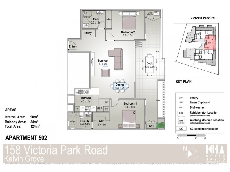 502/158 Victoria Park Road, Kelvin Grove QLD 4059 Floorplan