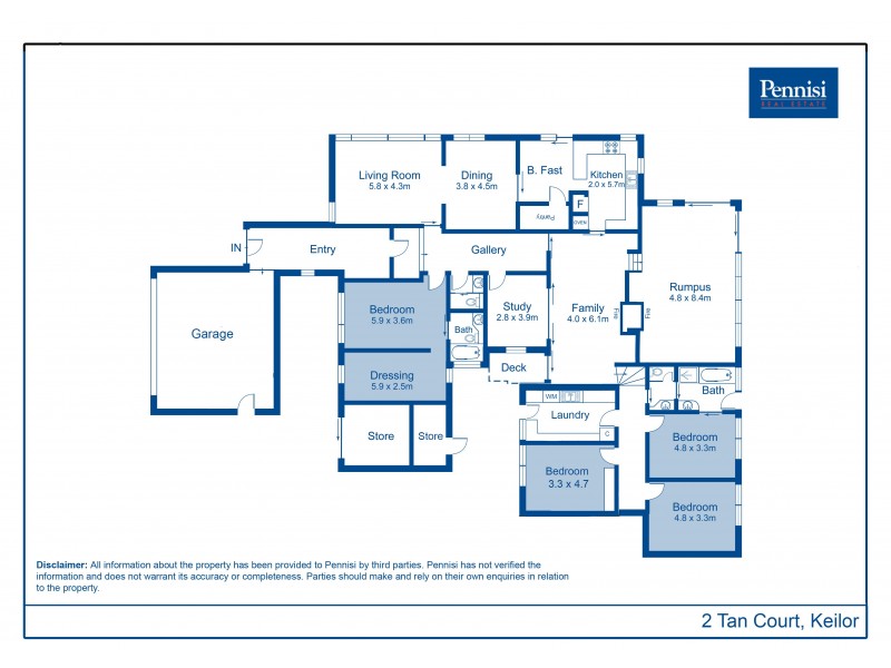 2 Tan Court, Keilor VIC 3036 Floorplan