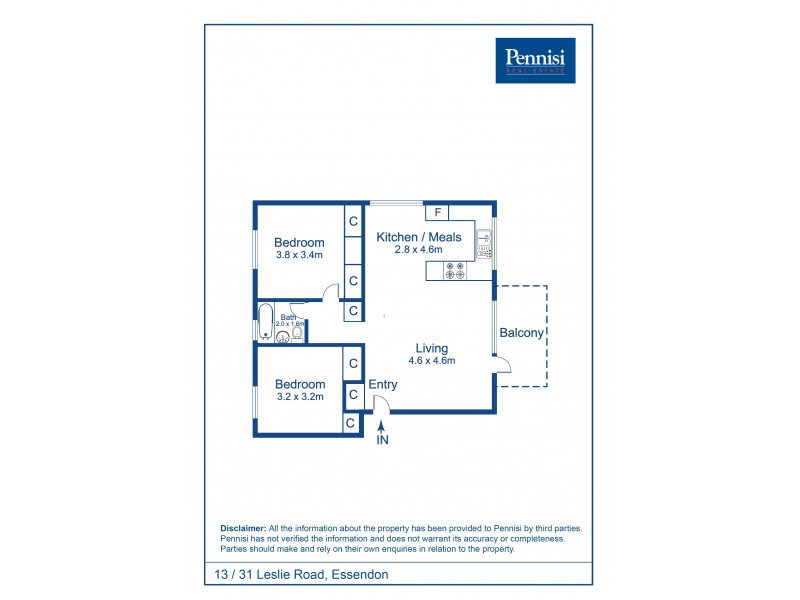 13/31 Leslie Road, Essendon VIC 3040 Floorplan