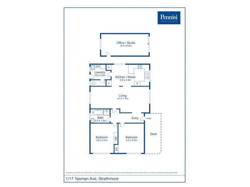 1/17 Tasman Avenue, Strathmore Heights VIC 3041 Floorplan