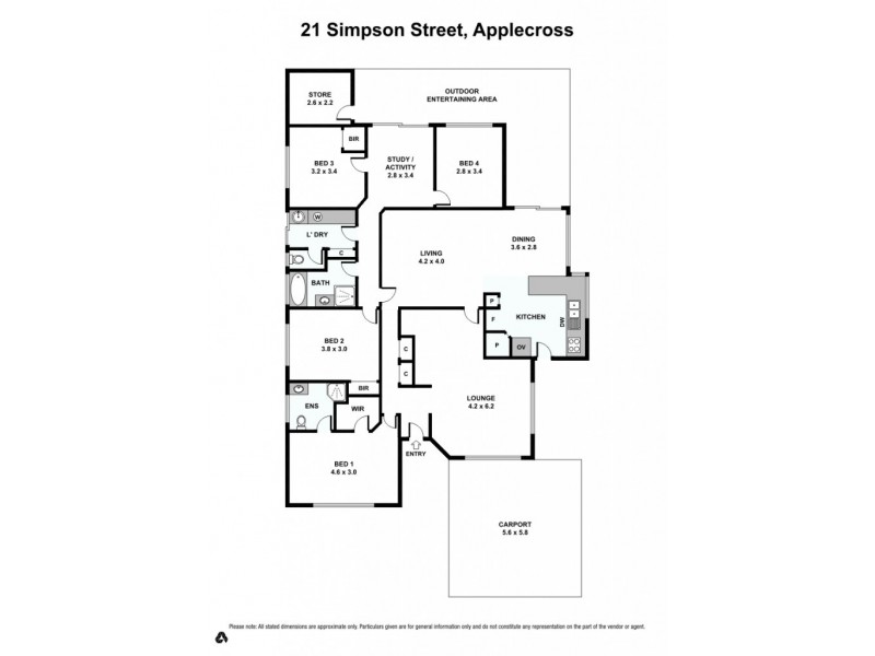 21 Simpson Street, Applecross WA 6153 Floorplan