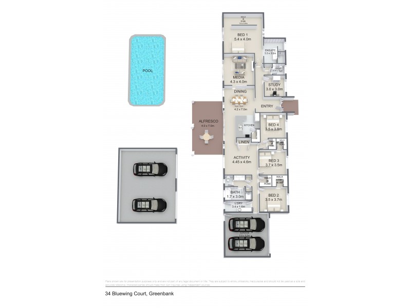 34 Bluewing Court, Greenbank QLD 4124 Floorplan