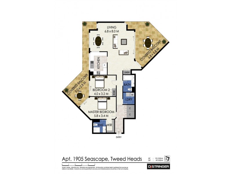 1905/53 Bay Street ‘Seascape’, Tweed Heads NSW 2485 Floorplan