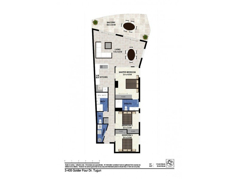 3/405 Golden Four Drive ‘Aqua Solai’, Tugun QLD 4224 Floorplan