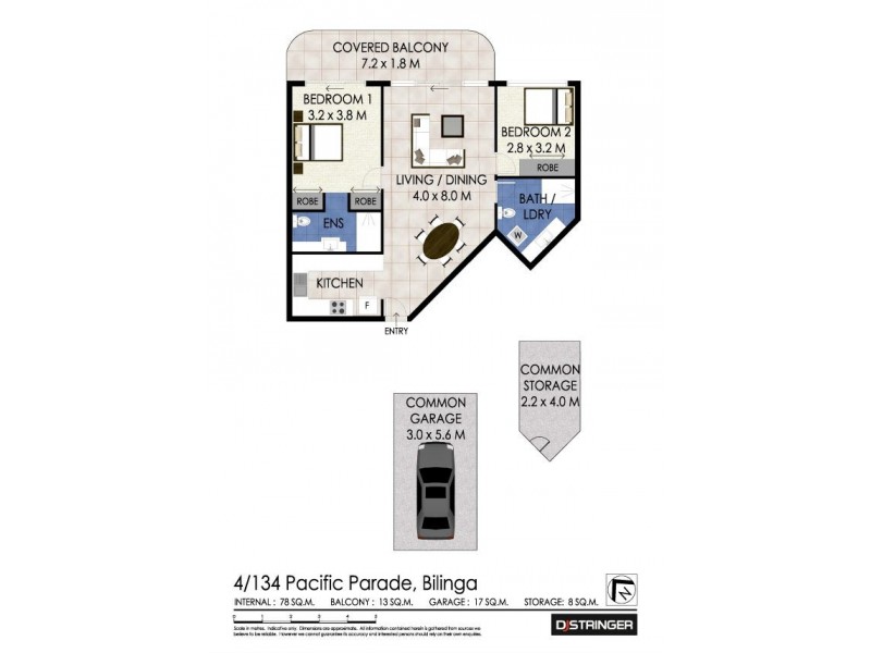 4/134 Pacific Parade ‘Porta Pacifique’, Bilinga QLD 4225 Floorplan