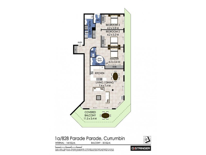 1A/828 Pacific Parade ‘Rocks Resort’, Currumbin QLD 4223 Floorplan