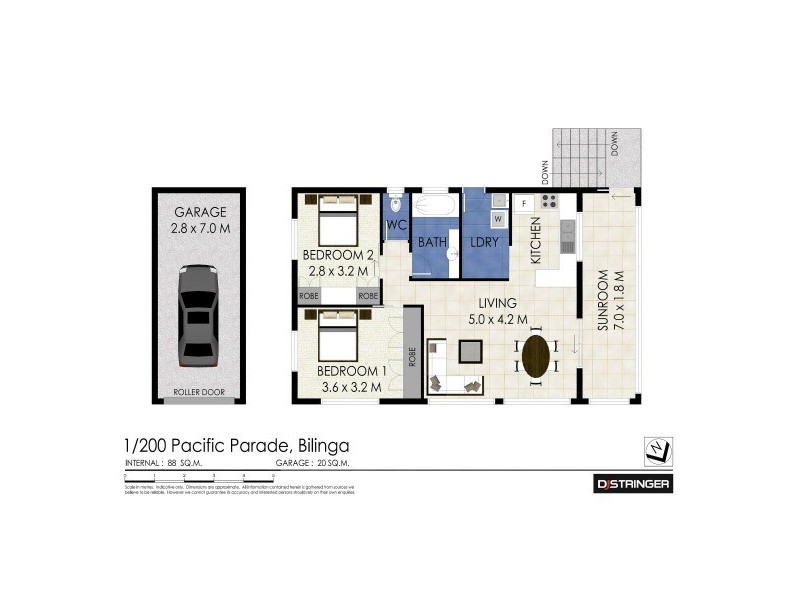 1/200 Pacific Parade ‘Beachside’, Bilinga QLD 4225 Floorplan