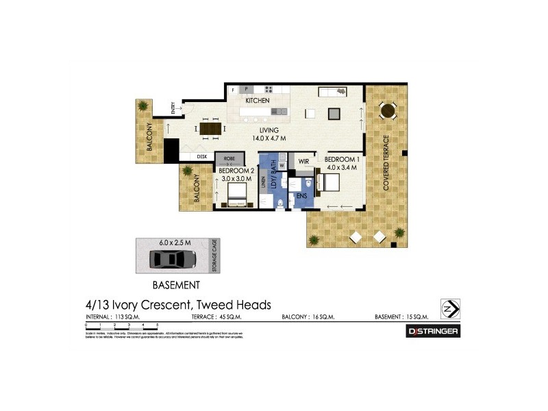 4/13 Ivory Crescent ‘Aqua Bella’, Tweed Heads NSW 2485 Floorplan