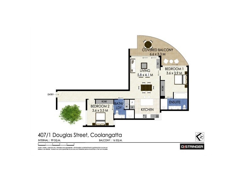 401/1-3 Douglas Street ‘Nirvana’, Kirra QLD 4225 Floorplan