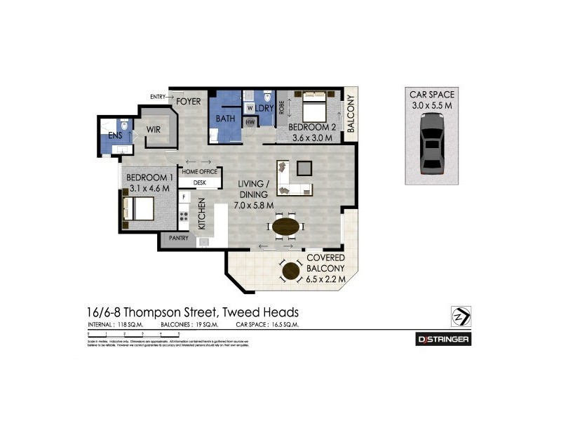 16/6-8 Thomson Street ‘Glenorcy’, Tweed Heads NSW 2485 Floorplan