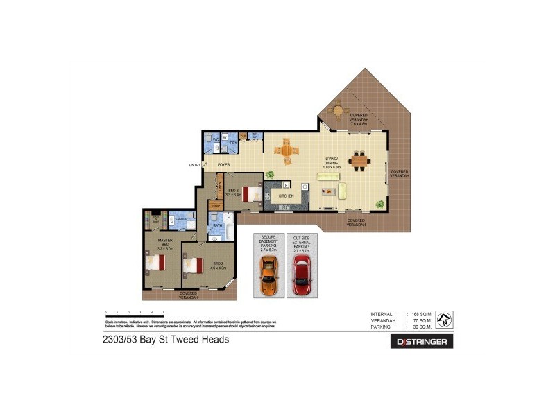 2303/53 Bay Street Seascape, Tweed Heads NSW 2485 Floorplan