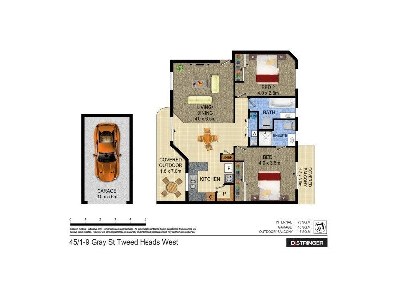 45/1-9 Gray Street – Lu Elle Palms, Tweed Heads West NSW 2485 Floorplan