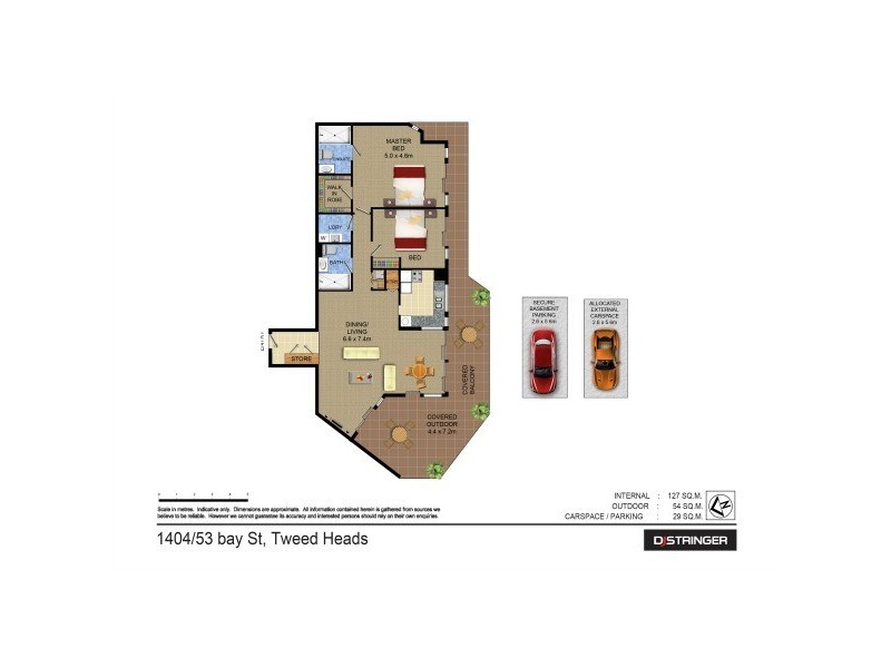 1404/53 Bay Street – Seascape, Tweed Heads NSW 2485 Floorplan