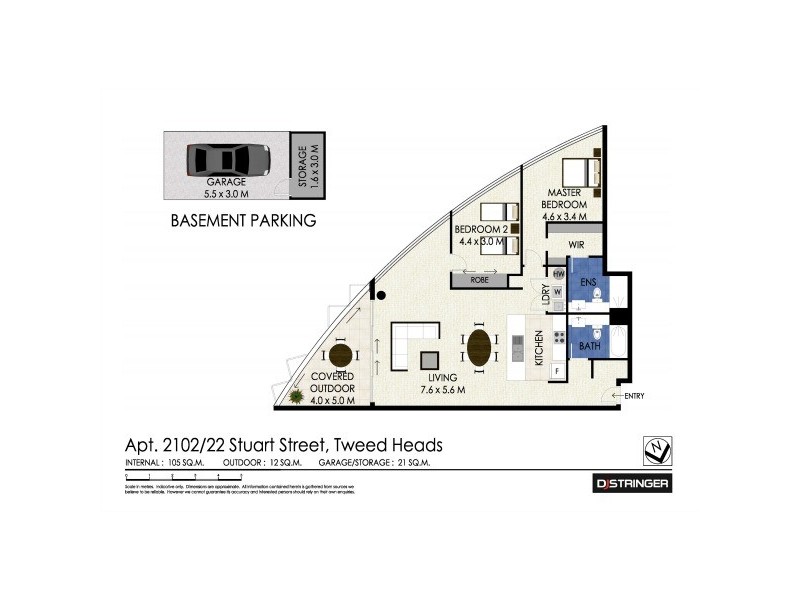 2102/14-22 Stuart Street – Tweed Ultima, Tweed Heads NSW 2485 Floorplan