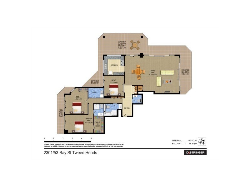 2301/53 Bay Street – Seascape, Tweed Heads NSW 2485 Floorplan