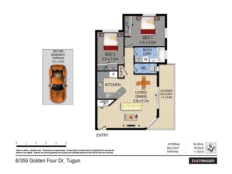 6/359 Golden Four Drive – Garran, Tugun QLD 4224 Floorplan