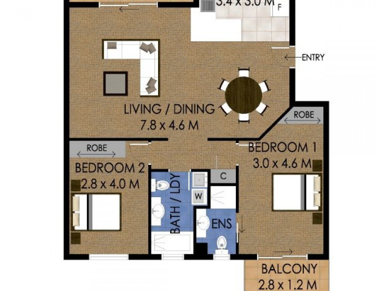 21/14 Miles Street, Kirra QLD 4225 Floorplan