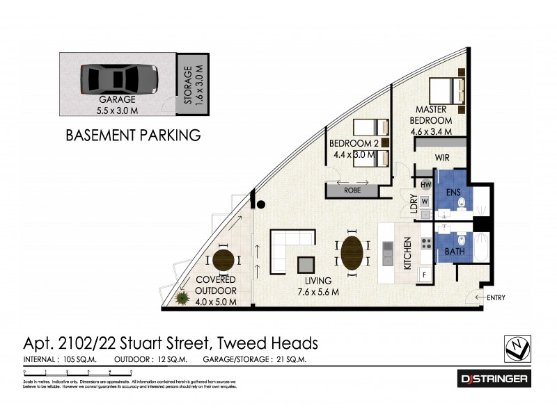 2102/14-22 Stuart Street – Tweed Ultima, Tweed Heads NSW 2485 Floorplan