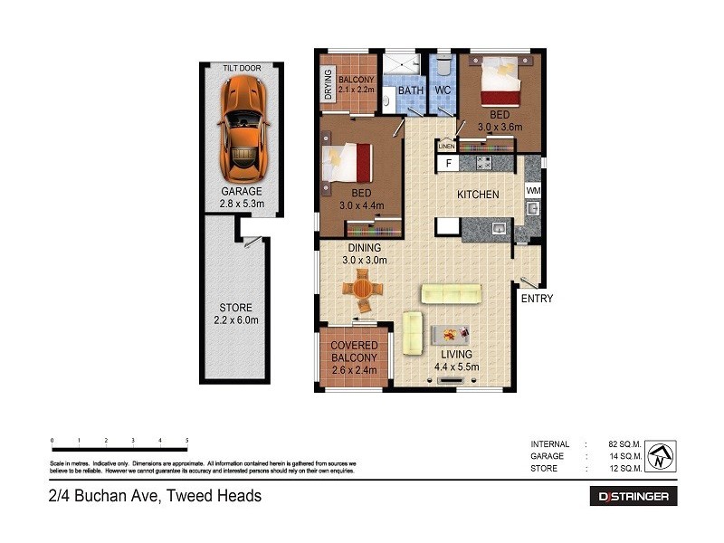 2/4 Buchan Avenue, Tweed Heads NSW 2485 Floorplan