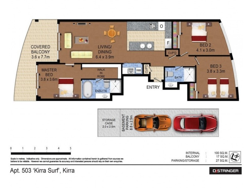 503/2 Creek Street – Kirra Surf Apartments, Kirra QLD 4225 Floorplan