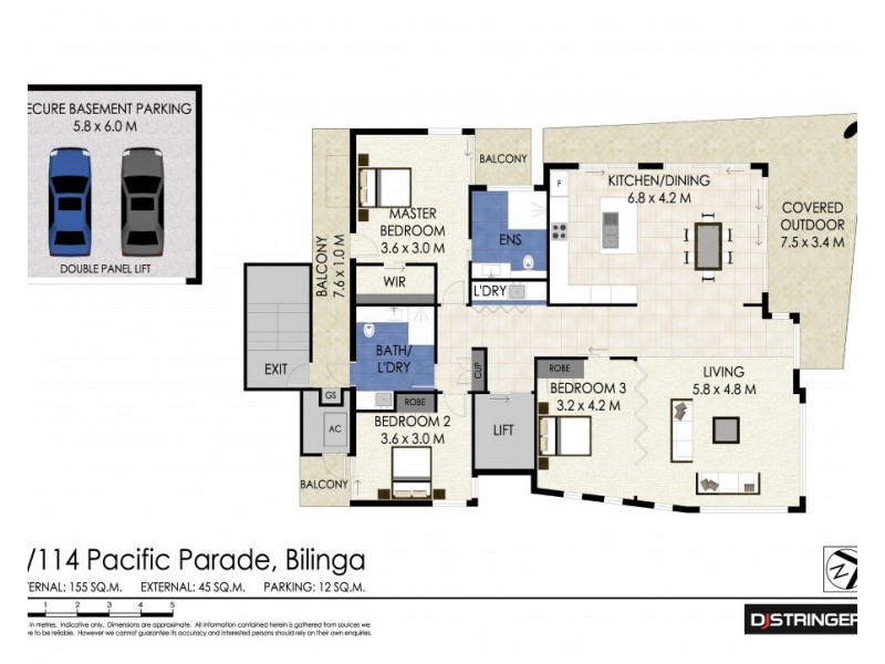 3/114 Pacific Parade, Bilinga QLD 4225 Floorplan
