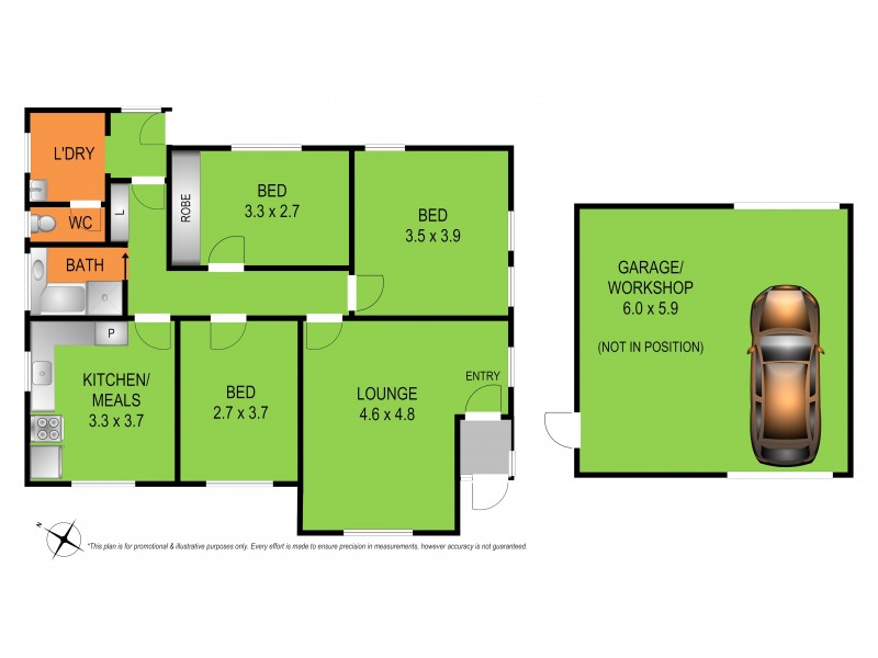 102 Robin Avenue, Norlane VIC 3214 Floorplan