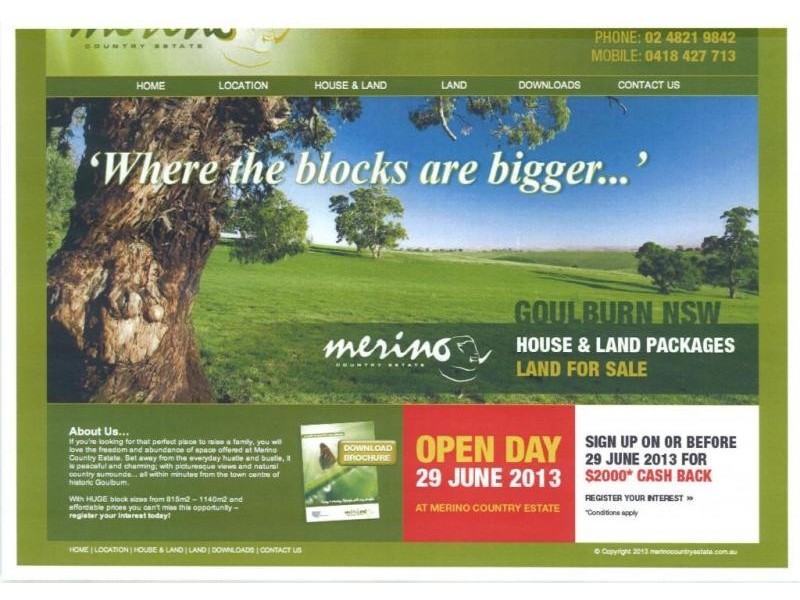 Merino Country Estate – Marys Mount Road, Goulburn NSW 2580