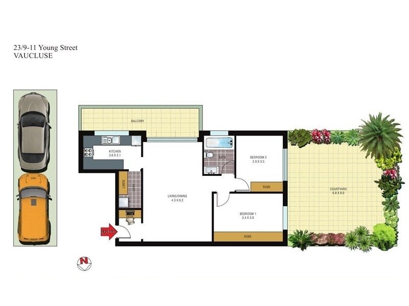 23/9-11 Young Street, Vaucluse NSW 2030 Floorplan