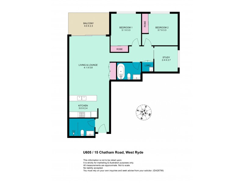 605/15 Chatham Road, West Ryde NSW 2114 Floorplan