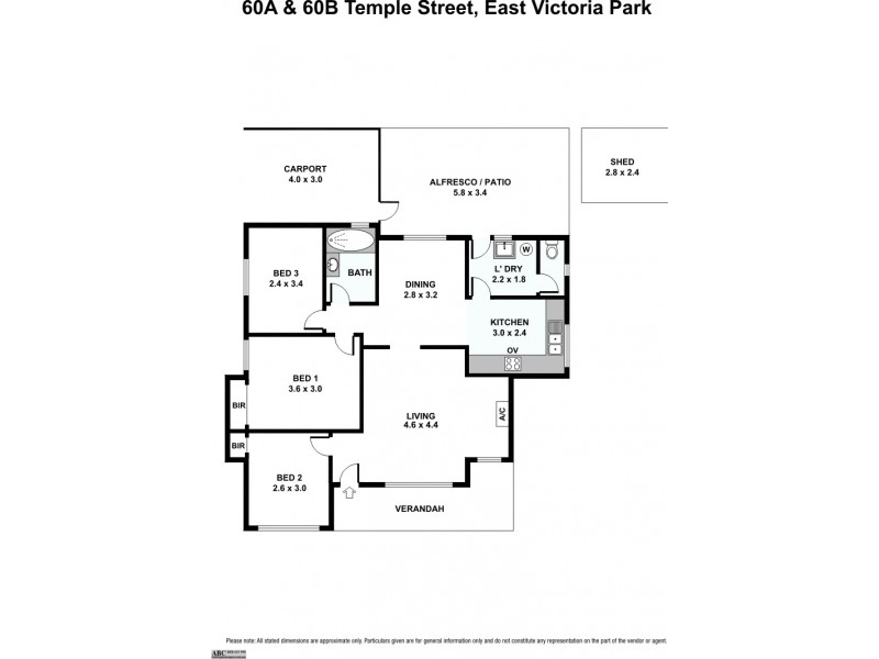 60A & 60B Temple Street, Victoria Park WA 6100 Floorplan