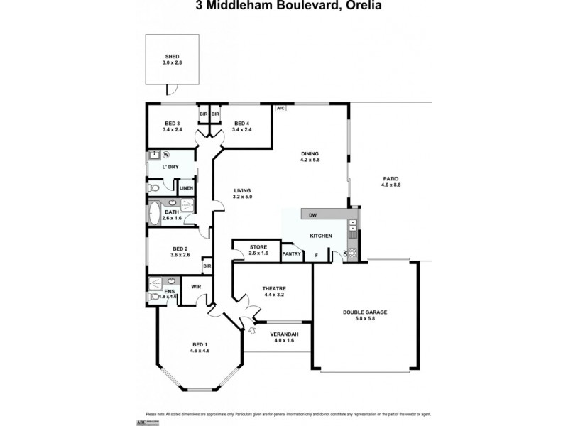 3 Middleham Boulevard, Orelia WA 6167 Floorplan