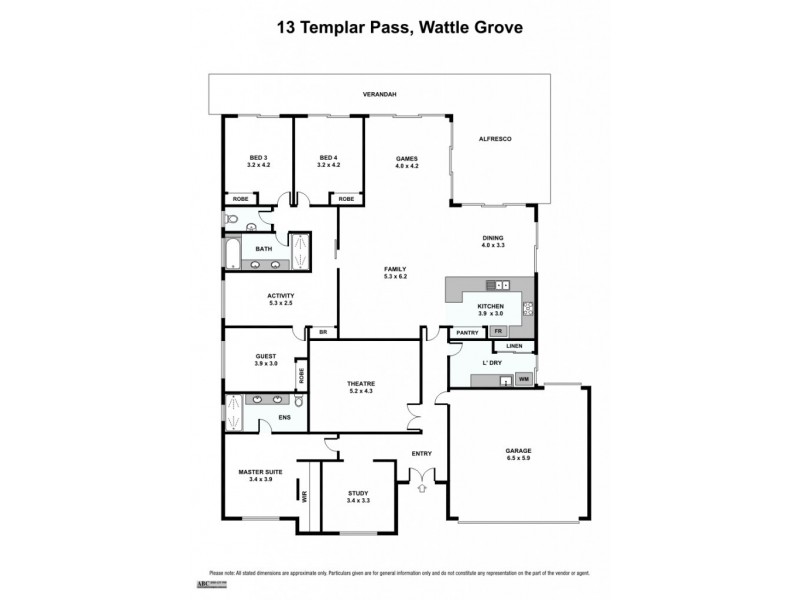 13 Templar Pass, Wattle Grove WA 6107 Floorplan