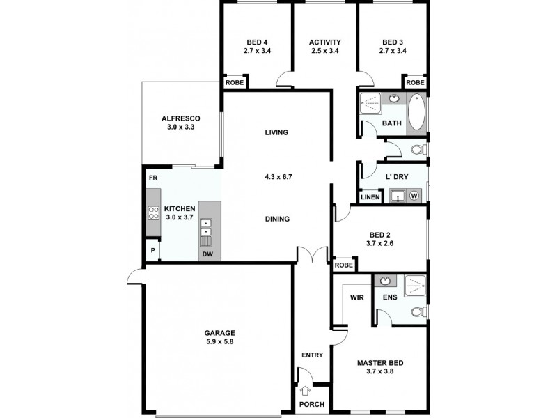 8 Catani Way, Hilbert WA 6112 Floorplan