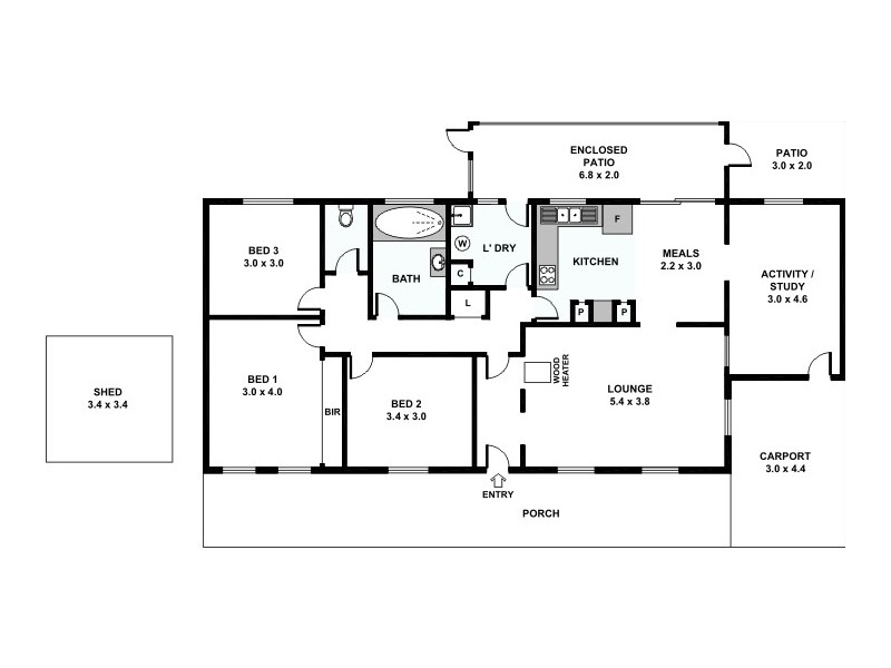 4 Beckford Close, East Cannington WA 6107 Floorplan
