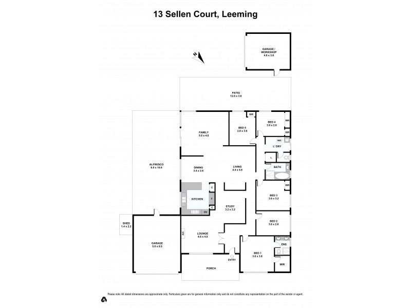 13 Sellen Court, Leeming WA 6149 Floorplan