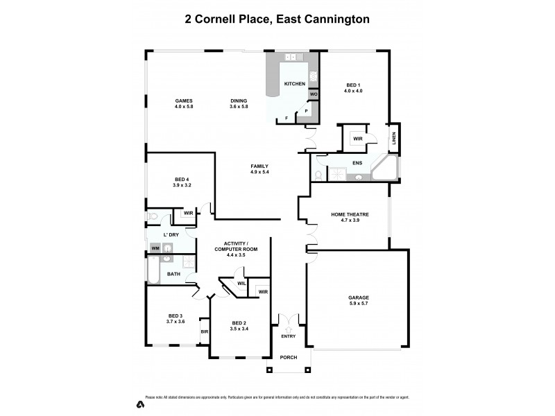 2 Cornell Place, East Cannington WA 6107 Floorplan