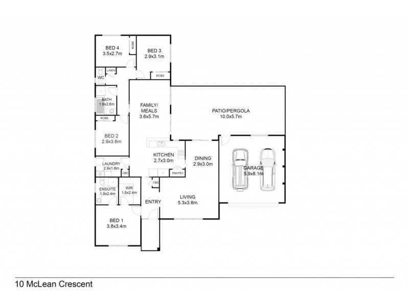 10 MCLEAN CRESCENT, Wodonga VIC 3690 Floorplan