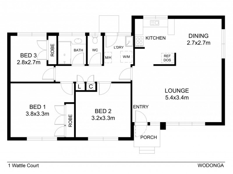 1 WATTLE COURT, Wodonga VIC 3690 Floorplan