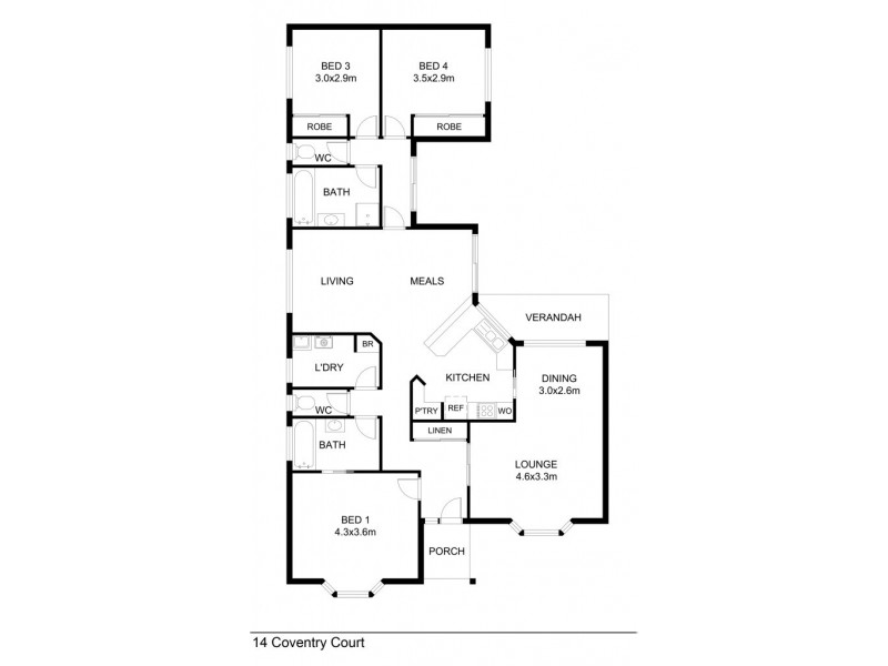 14 COVENTRY COURT, Wodonga VIC 3690 Floorplan