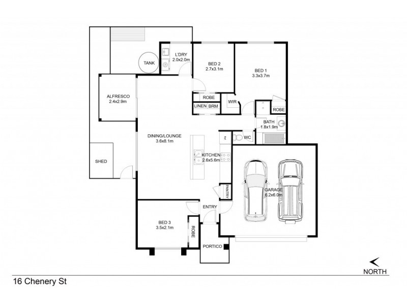 2/16 CHENERY STREET, Wodonga VIC 3690 Floorplan
