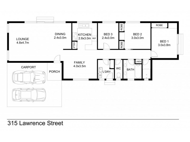 315 LAWRENCE STREET, Wodonga VIC 3690 Floorplan