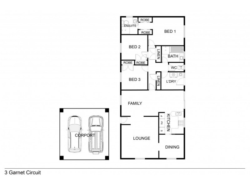 3 GARNET CIRCUIT, Wodonga VIC 3690 Floorplan