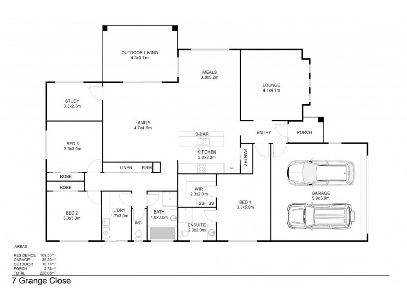 7 GRANGE CLOSE, Wodonga VIC 3690 Floorplan