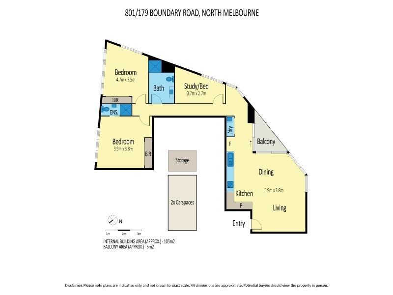 801/179 Boundary Road, North Melbourne VIC 3051 Floorplan