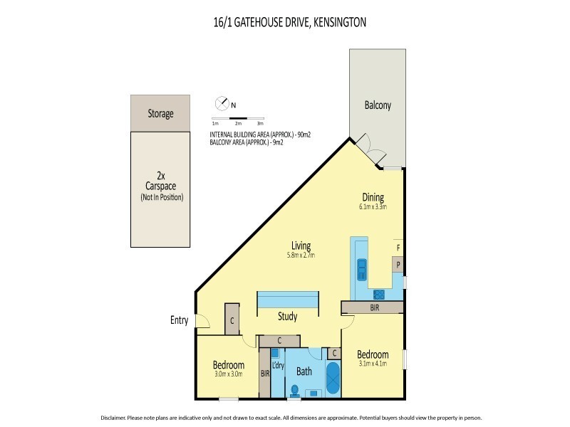16/1 Gatehouse Drive, Kensington VIC 3031 Floorplan