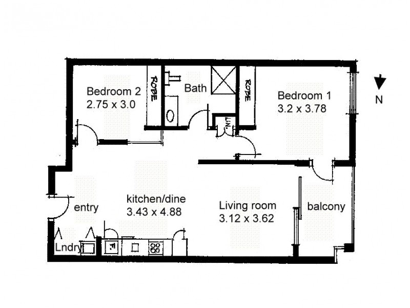 812/91 – 96 North Terrace, Adelaide SA 5000 Floorplan