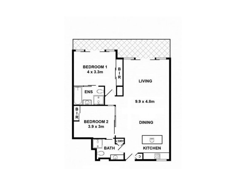 1706/102 – 105 North Terrace, Adelaide SA 5000 Floorplan