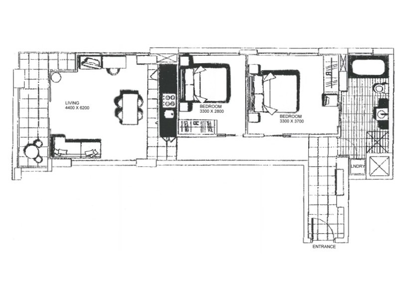 411/102 – 105 North Terrace, Adelaide SA 5000 Floorplan