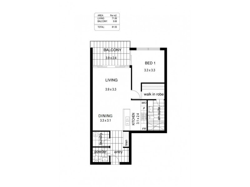 1704/47 Hindmarsh square, Adelaide SA 5000 Floorplan