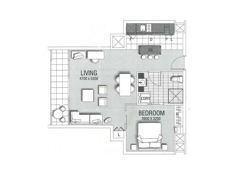 901/102 – 105 North Terrace, Adelaide SA 5000 Floorplan